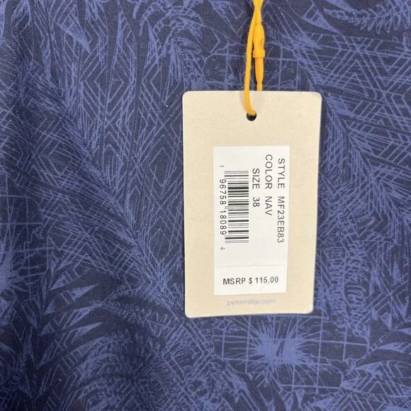 Peter Millar‎ Crown Sport Shorts Mens 38 Floral Blue golf chino pants